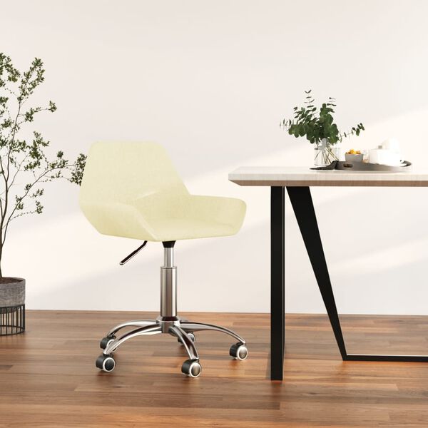 vidaXL B&uuml;rostuhl Drehbar Creme Stoff