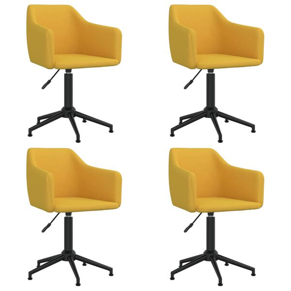 vidaXL Esszimmerst&uuml;hle 4 Stk. Drehbar Gelb Samt