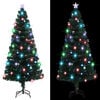vidaXL Vorbeleuchteter Weihnachtsbaum mit St&auml;nder und LED 180 cm Glasfaser