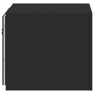 vidaXL TV-Wandschrank mit LED-Leuchten Schwarz 30,5x35x30 cm
