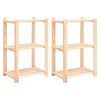 vidaXL Lagerregale 3 B&ouml;den 2 Stk. 60x38x90cm Massivholz Kiefer 150kg