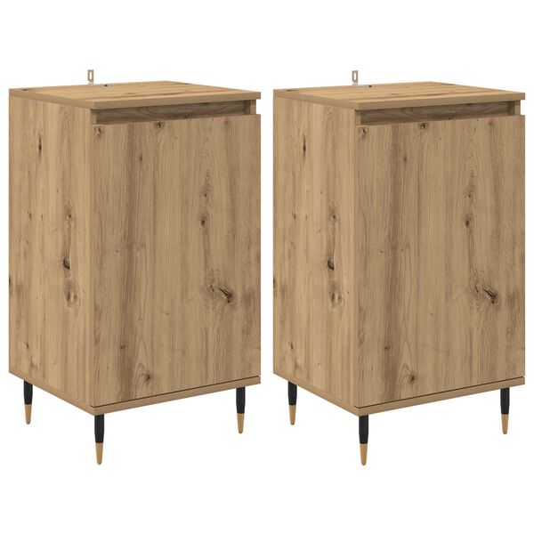 vidaXL Sideboard 2 pcs Artisan-Eiche 40 x 35 x 70 cm
