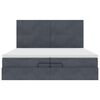 vidaXL Ottoman-Bett mit Matratzen & LEDs Dunkelgrau 200x200 cm Samt