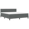 vidaXL Boxspringbett mit Matratze Dunkelgrau 180 x 200 cm Stoff