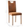 vidaXL Esszimmerst&uuml;hle 4 Stk. Braun Wildleder-Optik