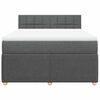 vidaXL Boxspringbett mit Matratze Dunkelgrau 140x200 cm Stoff