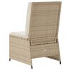 vidaXL Gartensessel mit Liegefunktion und Kissen Beige Poly Rattan