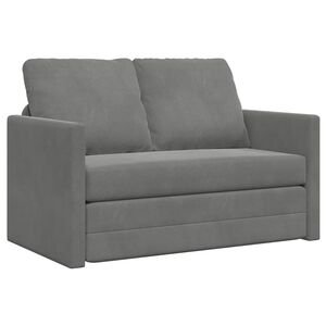 vidaXL Bodensofa mit Schlaffunktion Dunkelgrau 122x204x55 cm Samt