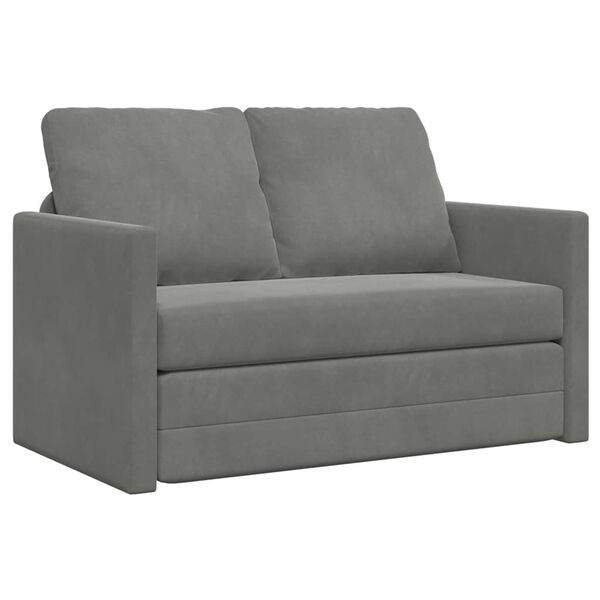 vidaXL Bodensofa mit Schlaffunktion Dunkelgrau 122x204x55 cm Samt