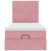 vidaXL Ottoman-Bett mit Matratzen Rosa 100x200 cm Samt