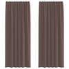 vidaXL Voile Vorh&auml;nge mit Lasche 2 Stk. Braun