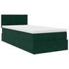 vidaXL Ottoman-Bett mit Matratze Dunkelgr&uuml;n 100x200 cm Samt