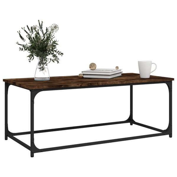 vidaXL Couchtisch R&auml;uchereiche 102x50x40 cm Holzwerkstoff und Eisen