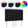 vidaXL LED Kopfteil Schwarz 144x5x118/128 cm Stoff