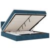vidaXL Ottoman-Bett mit Matratze & LEDs Dunkelblau 180x200 cm Samt