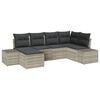 vidaXL Garten-Sofa-Set 6 Stk. Hellgrau Poly-Rattan
