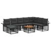vidaXL Outdoor-Sofagarnitur 9 pcs Schwarz und Dunkelgrau Polyester