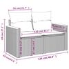 vidaXL 8-teiliges Gartensofa-Set mit Kissen, schwarzes Polyrattan