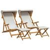 vidaXL Liegestuhl 4 pcs 3 Position Massives Eukalyptus Holz Creme
