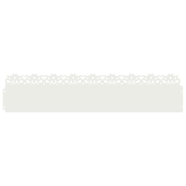 vidaXL Rasenkanten 10 pcs Wei&szlig; 103 x 0,05 x 22 cm Stahl