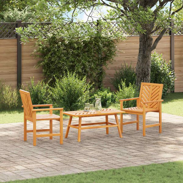 vidaXL Garten-Lounge-Set 3 pcs Braun Massivholz Akazie