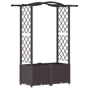vidaXL Hochbeet mit Rankgitter und Dach Braun 125 x 40 x 138 cm PP