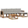 vidaXL Outdoor-Sofagarnitur 6 stk. Natur und Hellgrau