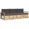 vidaXL Outdoor-Sofagarnitur 3 pcs Wei&szlig; und Anthrazit Polyester