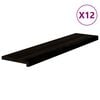 vidaXL Treppenstufen 12 Stk. Braun-Schwarz 110x25x2 cm Massivholz Eiche