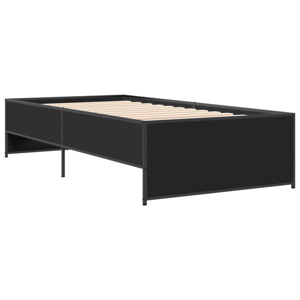 vidaXL Bettgestell Schwarz 90x190 cm Holzwerkstoff und Metall