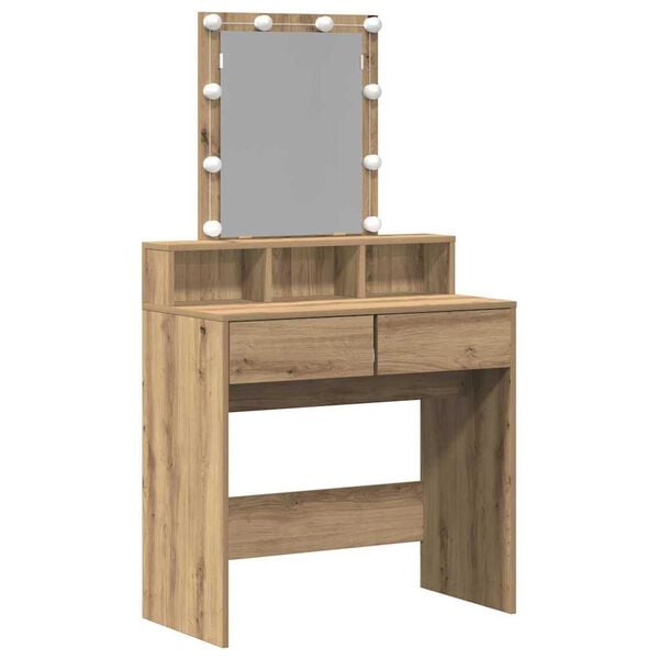 vidaXL Schminktisch Artisan-Eiche 80 x 41 x 144,5 cm Holzwerkstoff