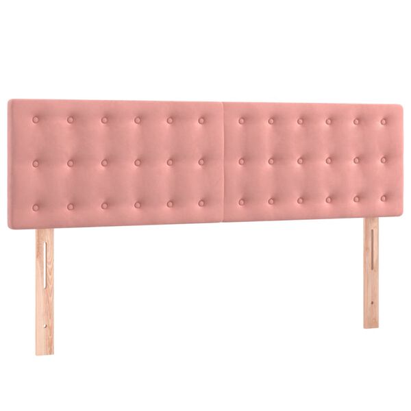 vidaXL Kopfteile Rosa 144x5x78/88 cm Samt