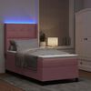 vidaXL Boxspringbett mit Matratze mit LED Rosa 100 x 200 cm Samt