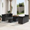 vidaXL Gartensofa-set mit Kissen 9 pcs Schwarz Poly-Rattan