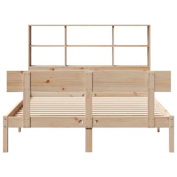 vidaXL Massivholzbett mit Regal ohne Matratze 140x200 cm Kiefernholz