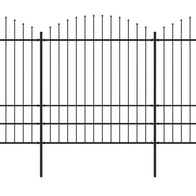 vidaXL Gartenzaun mit Speerspitzen Stahl (1,75 - 2) x 3,4 m Schwarz
