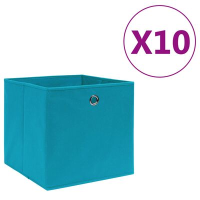 vidaXL Aufbewahrungsboxen 10 Stk. Vliesstoff 28x28x28 cm Babyblau