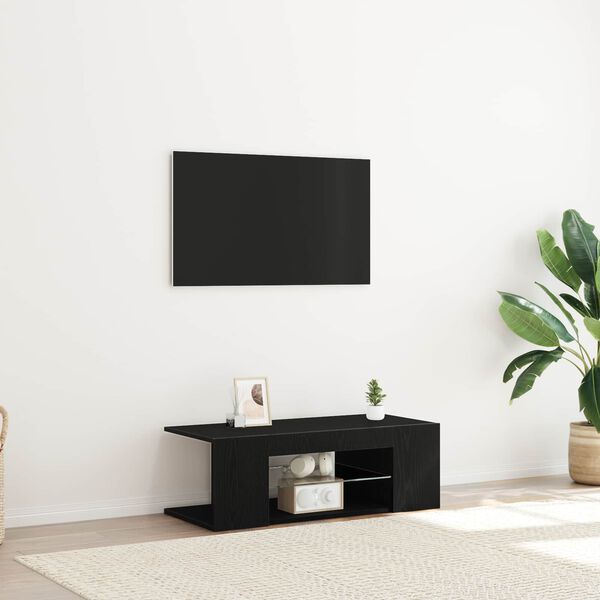 vidaXL TV-Schr&auml;nk Schwarz Eichen-Optik 90 x 39 x 30 cm Holzwerkstoff