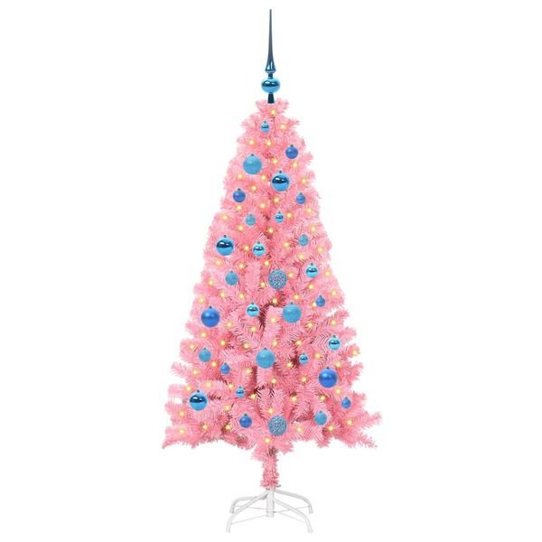 vidaXL Weihnachtsbaum mit 150 LEDs mit Ständer Rosa 150 cm PVC
