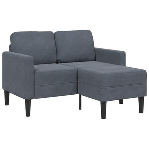 vidaXL 2-Sitzer-Sofa mit Chaiselongue L-Form Dunkelgrau 125 cm Samt