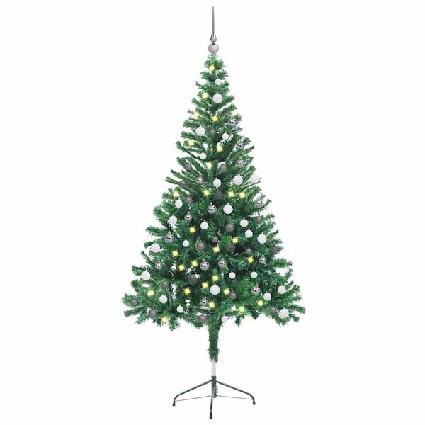 vidaXL K&uuml;nstlicher Weihnachtsbaum Beleuchtung Kugeln 150cm 380 Zweige