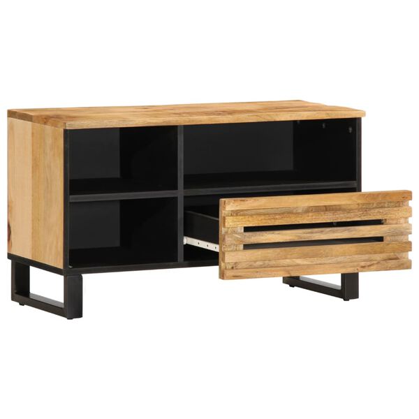 vidaXL TV-Schrank 80x34x46 cm Raues Massivholz Mango
