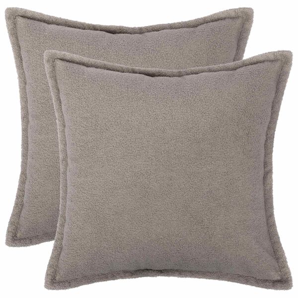 vidaXL Kissenbezug 2 pcs HOUTEN Hellgrau 70 x 70 cm Bouclé