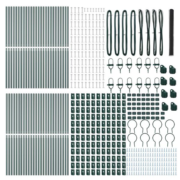 vidaXL Zaunpfosten Grau 100 x 1,5 m (25 mm Maschenweite) Stahl und PVC