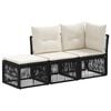 vidaXL Gartensofa-set 3 stk. 3-Sitzanzahl Schwarz Poly-Rattan