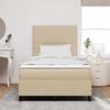 vidaXL Boxspringbett Hellgrau und Weiß 203 x 120 x 128 cm Cordstoff