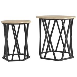 vidaXL Couchtisch 2 pcs Sonoma-Eiche Ingenieure Holz und Stahl