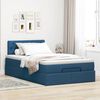 vidaXL Ottoman-Bett mit Matratze Blau 120x200 cm Stoff