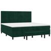 vidaXL Boxspringbett mit Matratze Dunkelgr&uuml;n 200x200 cm Samt