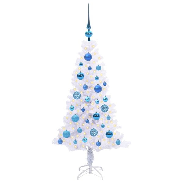 vidaXL K&uuml;nstlicher Weihnachtsbaum Wei&szlig; 120 cm PVC und Stahl